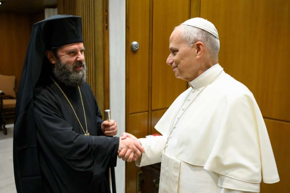 Ιστορική συνάντηση  μεταξύ του Αρχιεπισκόπου Αλβανίας Ιωάννη και του Πάπα Λέοντα ΙΔ΄