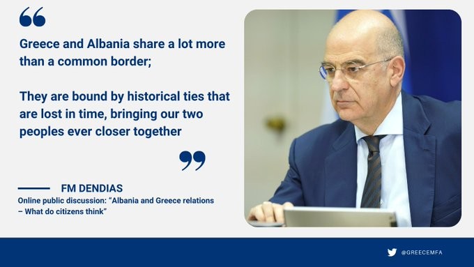 Δένδιας: Ελλάδα και Αλβανία ανοίγουν ένα νέο κεφάλαιο στις διμερείς τους σχέσεις με την απόφαση για παραπομπή της ΑΟΖ στη Χάγη 