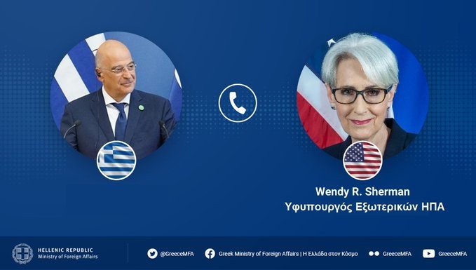 Τηλεφωνική επικοινωνία Δένδια με την ΥΦΥΠΕΞ των ΗΠΑ για Δ. Βαλκάνια , Τουρκία και Ουκρανία 