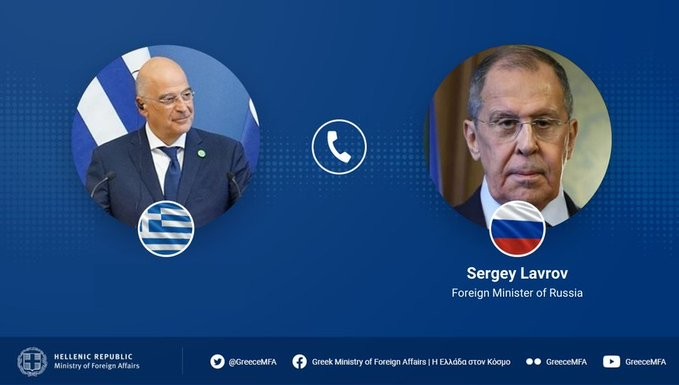 Τηλεφωνική συνομιλία του ΥΠΕΞ Ν. Δένδια με τον Ρώσο ομόλογό του Σ. Λαβρόφ